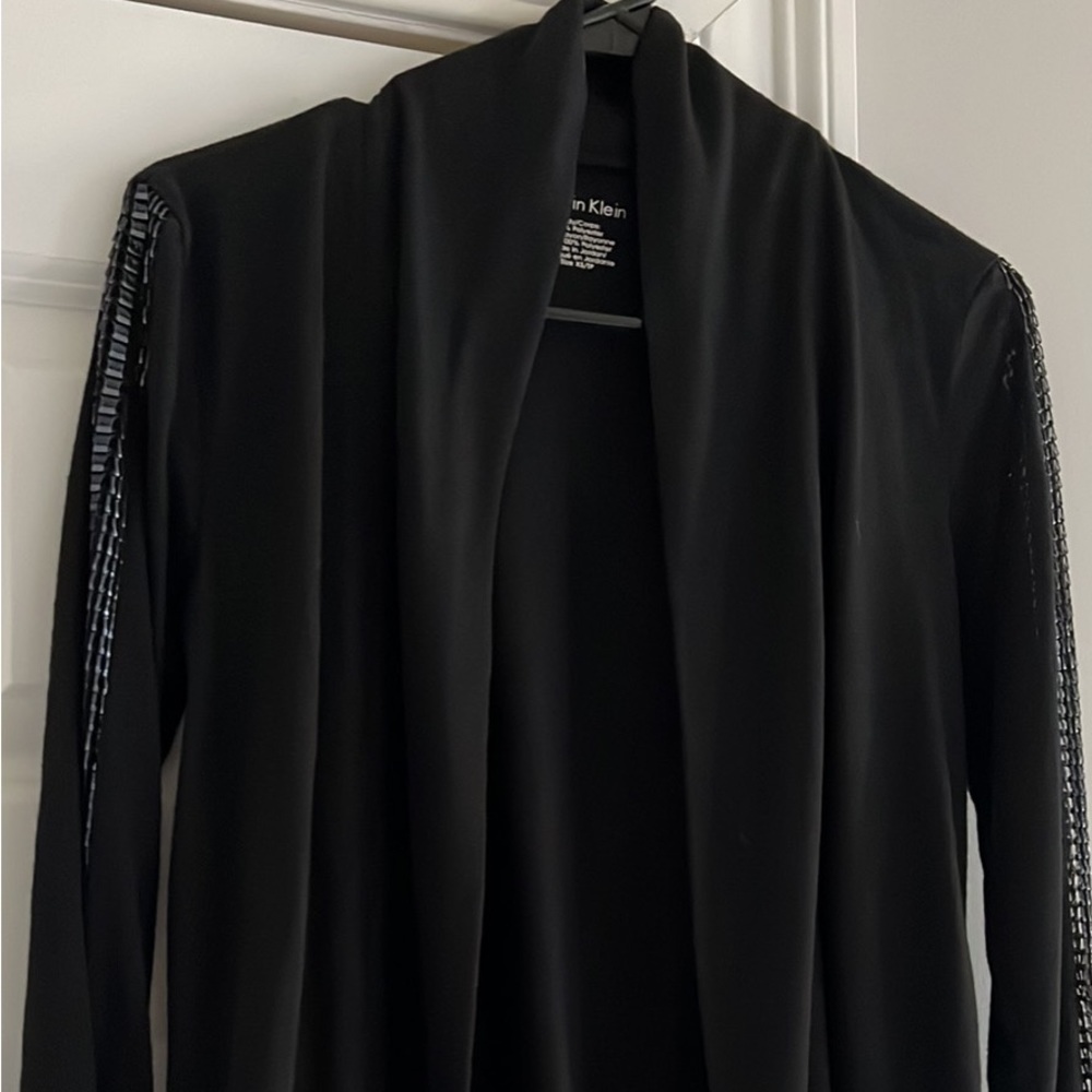 Like new.  Calvin Klein Embellished Open cardigan Size extra small